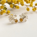 【受注制作】金木犀と天然石のピアス（silver925）