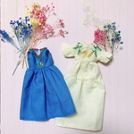 ミモザのティアードワンピース❁.*･ﾟと花刺繍の青いワンピース❁.*･ﾟのセット【sacchannano様専用❤︎.*】