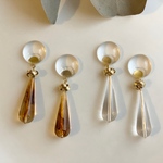 クリア×結びゴールドのピアス＆イヤリング