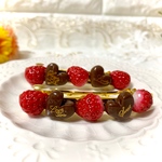 チョコとイチゴのバレッタ（送料込み）
