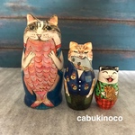 かぶりつきにゃん♪ マトリョーシカ　3個組