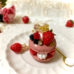 プレミアムマカロンのキーホルダー(アンティークローズ)A
