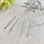 ★新色追加【4cm：40個】ロジウム  コネクター  スティック  繋ぎパーツ  ピアスパーツ  金属パーツ♡ #40513
