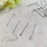 ★新色追加【3cm：50個】ロジウム  コネクター  スティック  繋ぎパーツ  ピアスパーツ  金属パーツ♡ #40512