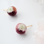 受注生産 水滴ピアス『raspberry』※各種パーツ変更可能