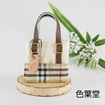 オビツ11 ベージュチェック柄トートバッグ(タグつき)