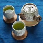 ★限定販売-小石原焼の急須と湯呑2個セット（トビカンナ）
