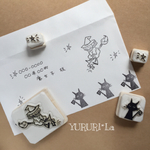 【4点セット】魔女コさんと、クロネコと、お星様のはんこ★消しゴムはんこ【送料無料】