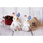 シルバニアファミリー　シルバニア　などドール服♡服♡くすみカラーのペアドレス