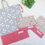 m様オーダー品　小花柄＆さくらんぼ柄の３点セット
