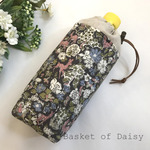 リバティ　ふわふわ ペットボトル 哺乳瓶 カバー　保温　ファーガス　ピンク茶