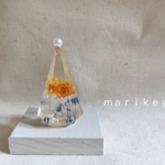 【送料無料】ドライフラワーのリングホルダー   オレンジブルー