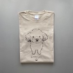「プードル」手描きデザインTシャツ　カラー/カフェモカ（5.3ozジャパンフィット）