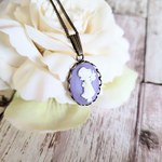 Holly Hobbie★カメオのネックレス＜ラベンダー×アンティークゴールド×レース＞