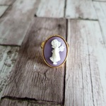Holly Hobbie★カメオのリング＜ラベンダー×ゴールドシンプル＞