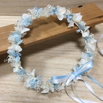 ベビー キッズ 花かんむり☆ホワイト ブルー