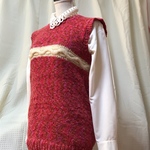 ケーブル編み切り替え　ピンクチュニック