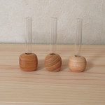 天然木　一輪挿し　ケヤキ（3個セット）