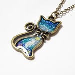☆可愛いネコの宇宙塗りレジン：ネコ　in　ネコ☆