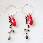 14KGF black spinel pinkchalcedony_pierce[kgf3255]
