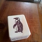 消しゴムはんこ　イラストペンギンのありがとう
