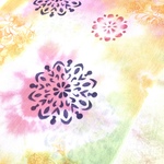 ［限定1枚〕オンリーワンの型染手拭い　オレンジ系春色　手染め