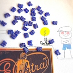 【20コセット】czech beads#チェコビーズ　butterfly てふてふ10×8㎜　center hole cobalt/copper