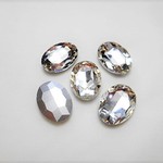 k93★20×30mm★オーバル型ガラスストーン★クリスタル色★5粒★デコ★ネイルパーツ★ネイルアート★レジン封入
