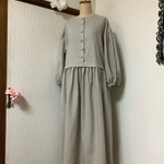 リネン　ベージュ　ワンピース💕