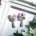 Spring Bouquet＊fuchsia pink(イヤリング／ピアス)