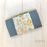Botanical(オレンジ)×デニム(USED)・長財布