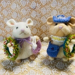 羊毛フェルト　ネズミちゃんとネズミ君