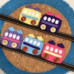 電車　アップリケ