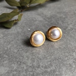 淡水パール バロック 真珠 ピアス イヤリング 14Kワイヤ【243】