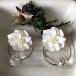 White Flowerイヤリング(⸝⸝⸝´꒳`⸝⸝⸝)✩.*˚