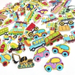 #37-A 《お買い得！》男の子用🚘乗り物ウッドボタン★17個