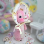 羊毛フェルトドール*ピンクバニー