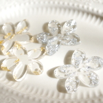 New！８個★クリアお花プレート　金箔銀箔