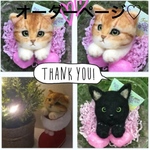 nekorun様　お手手付き　猫　羊毛フェルト
