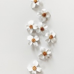 new!【2pcs white color】マットフラワースモールパーツ
