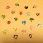 【送料無料☆】ウッドボタン♥ハート(小) 20個セット