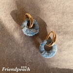 再販！ぷっくりゴールドダメージデニムピアス