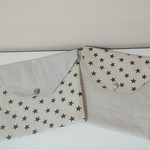 専用ページ　封筒型 ポーチ 給食袋 ヒッコリー風×星　2色セット