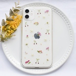 さくらんぼと小花のiPhoneケース スマホケース 全機種対応 押し花
