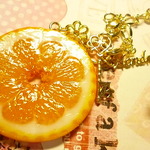 *New*スライスオレンジと鍵のバッグチャーム*花*19cm*