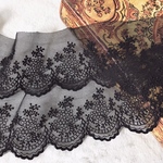 ＊再入荷＊1m 綺麗 ミモザ 花 フラワーチュール刺繍レース 黒 BK200317 ハンドメイド 手芸 素材 材料 DIY