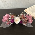 ドライフラワー　ヘアアクセサリー　　髪飾り　結婚式卒業式　袴　かすみ草　ウェディング　成人式　　髪飾り　ウエディング　ホワイト　ピンク　パステル　花