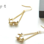 再edy-t■ソフトゴールドthreeピアス☆送料無料