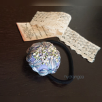 刺繍ヘアゴム * あじさい 人のこころの花とや