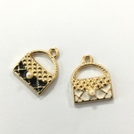 2個 ミニチュア バッグ カバン ハンドバッグ ラインストーン付 ピアス イヤリング ネックレス ペンダント アクセサリー ドール用 パーツ